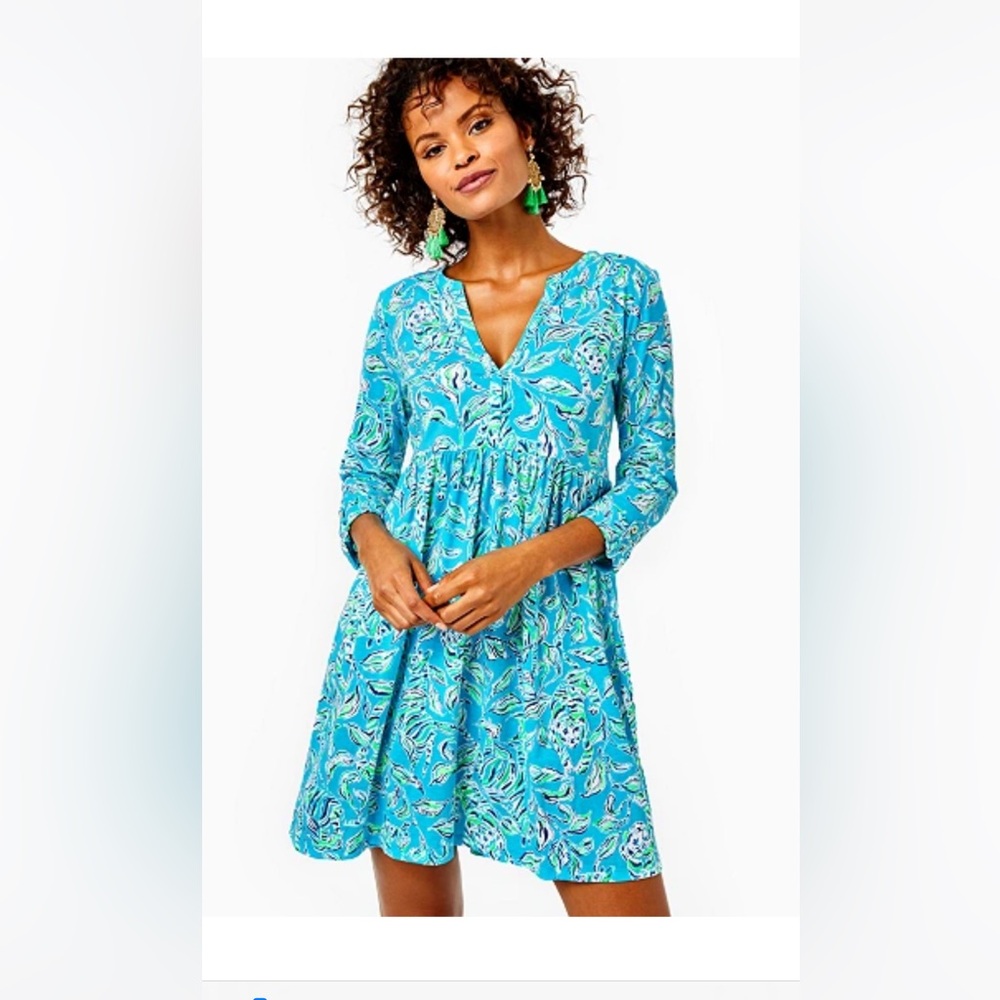 Lilly Pulitzer Loran Swing Dress. Turquoise Oasis. Size XL.